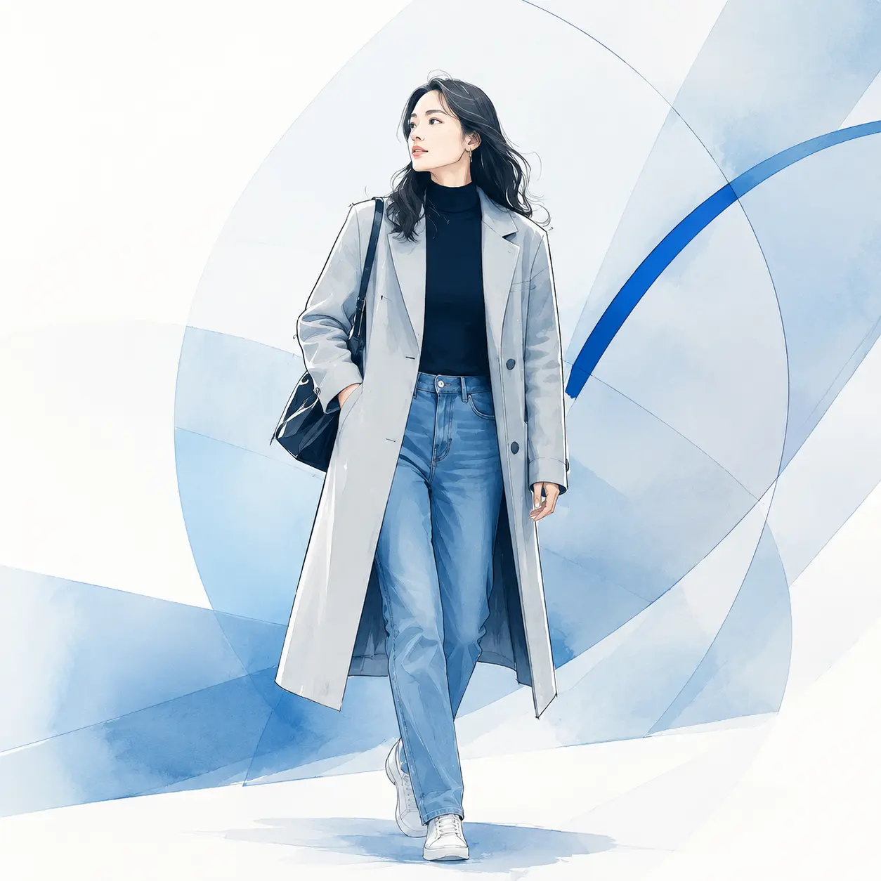 Blue Minimal Editorial Illustration AI image template result