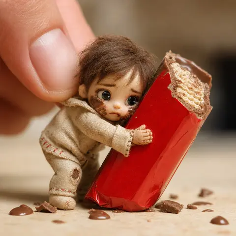Chocolate Doll Macro Diorama AI image style preview for image-to-image generation
