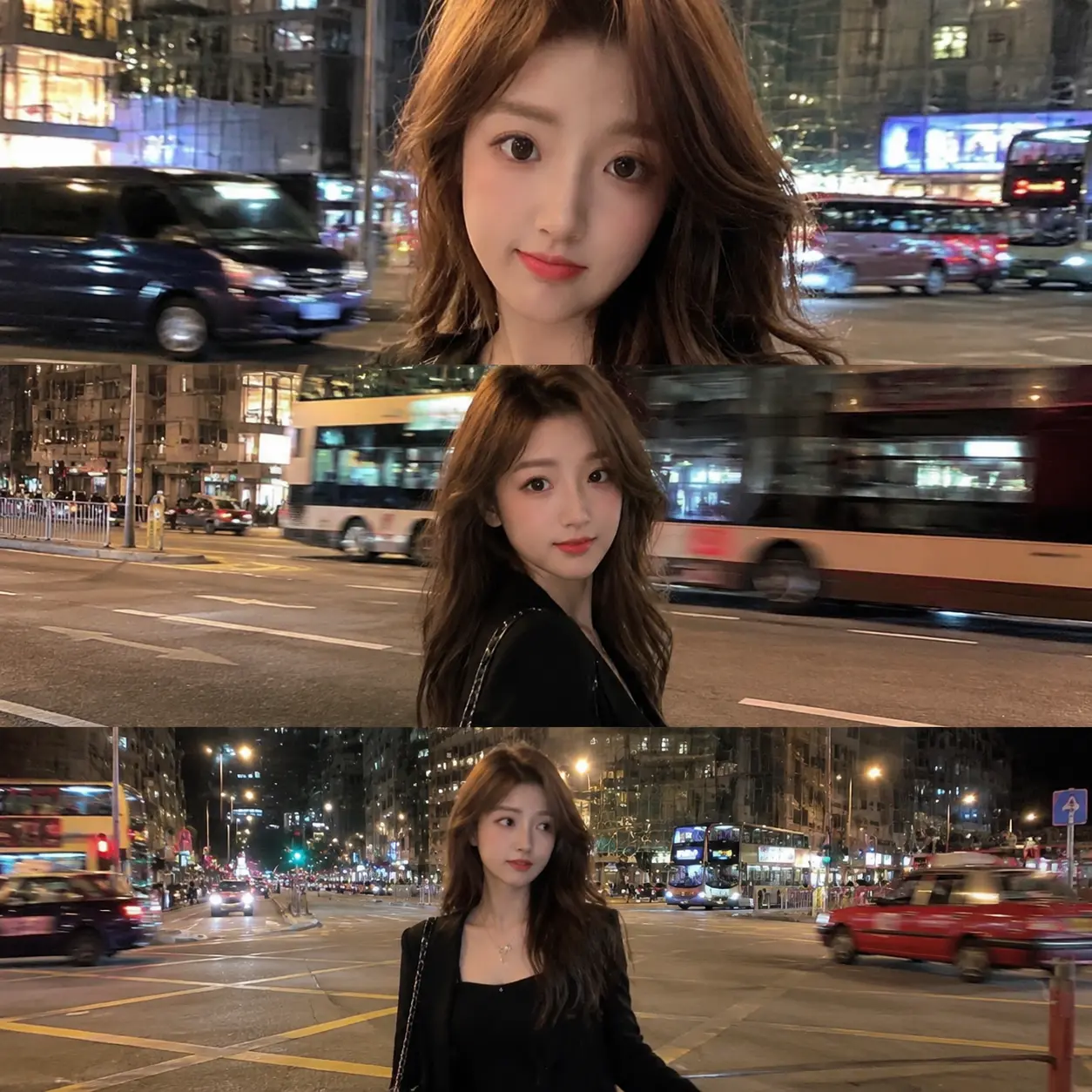 City Night Road Triptych