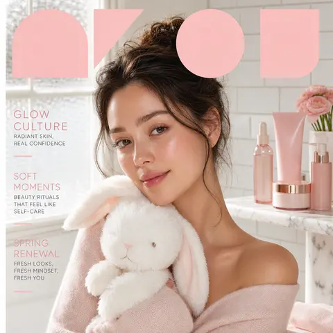 Dewy Beauty Magazine Cover AI image style preview for image-to-image generation