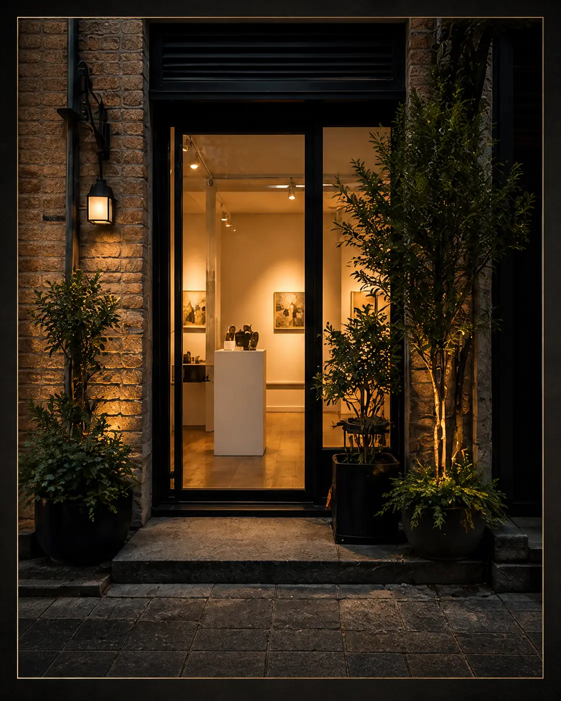 Gallery Storefront Launch Poster AI image template result