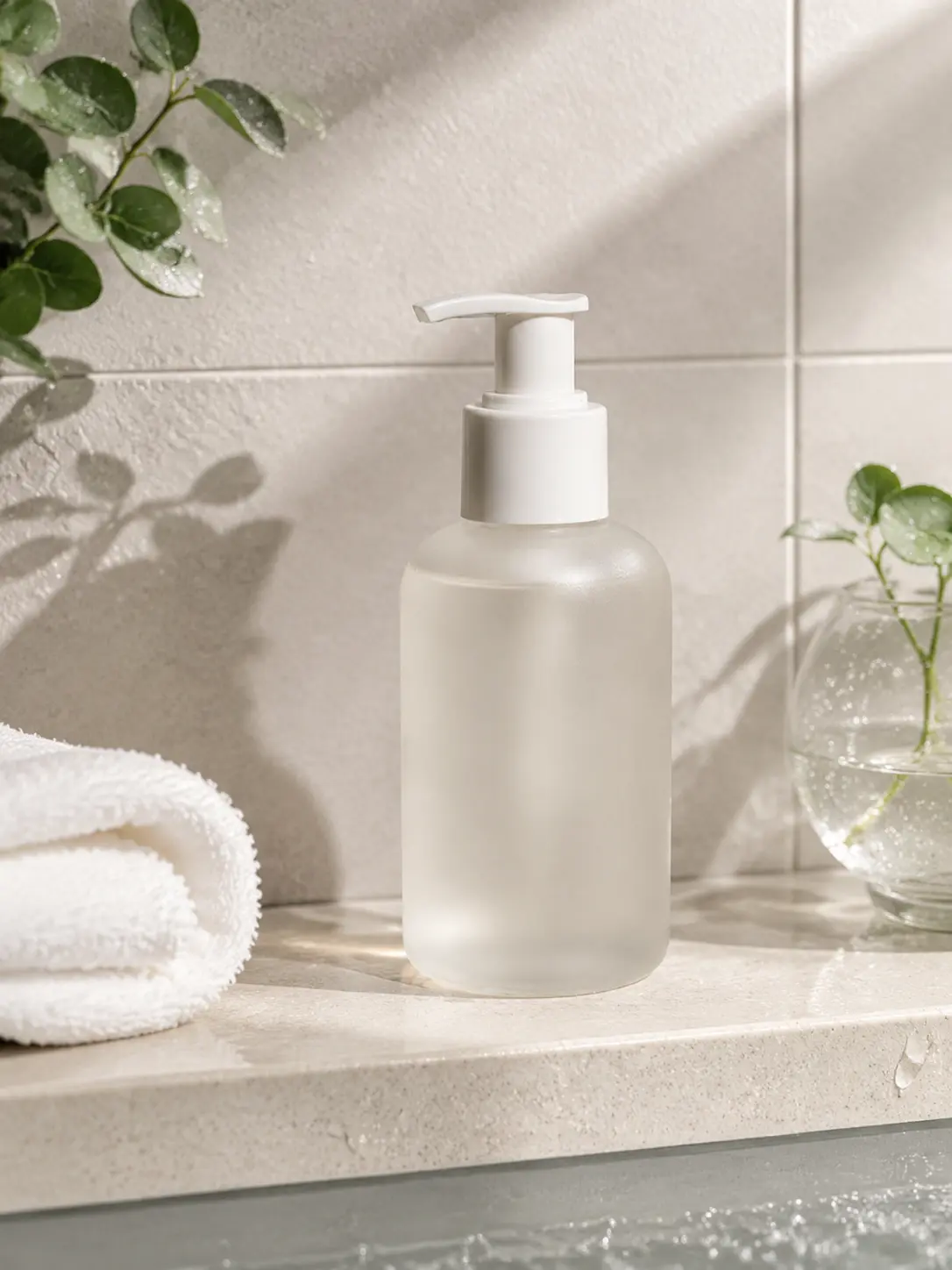 Haircare Bathroom Shelf Campaign AI image template result