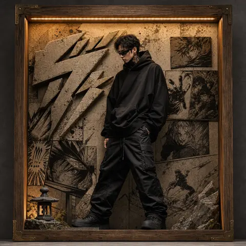 Manga Shadowbox Fashion Cover AI image style preview for image-to-image generation