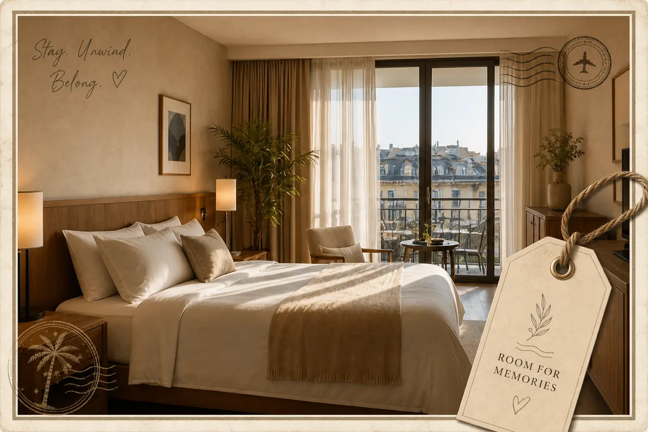 Resort Room Key Postcard AI image template result