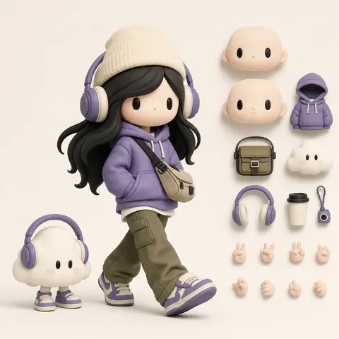 Streetwear Vinyl Toy AI image style preview for image-to-image generation