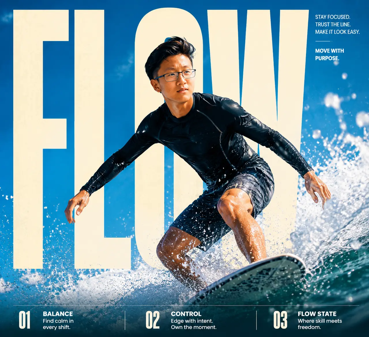Sunlit Block Type Action Poster AI image template result