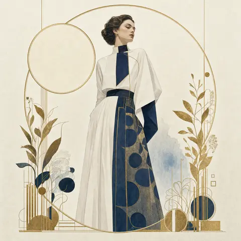 Vienna Gold Foil Fashion Cover AI image style preview for image-to-image generation