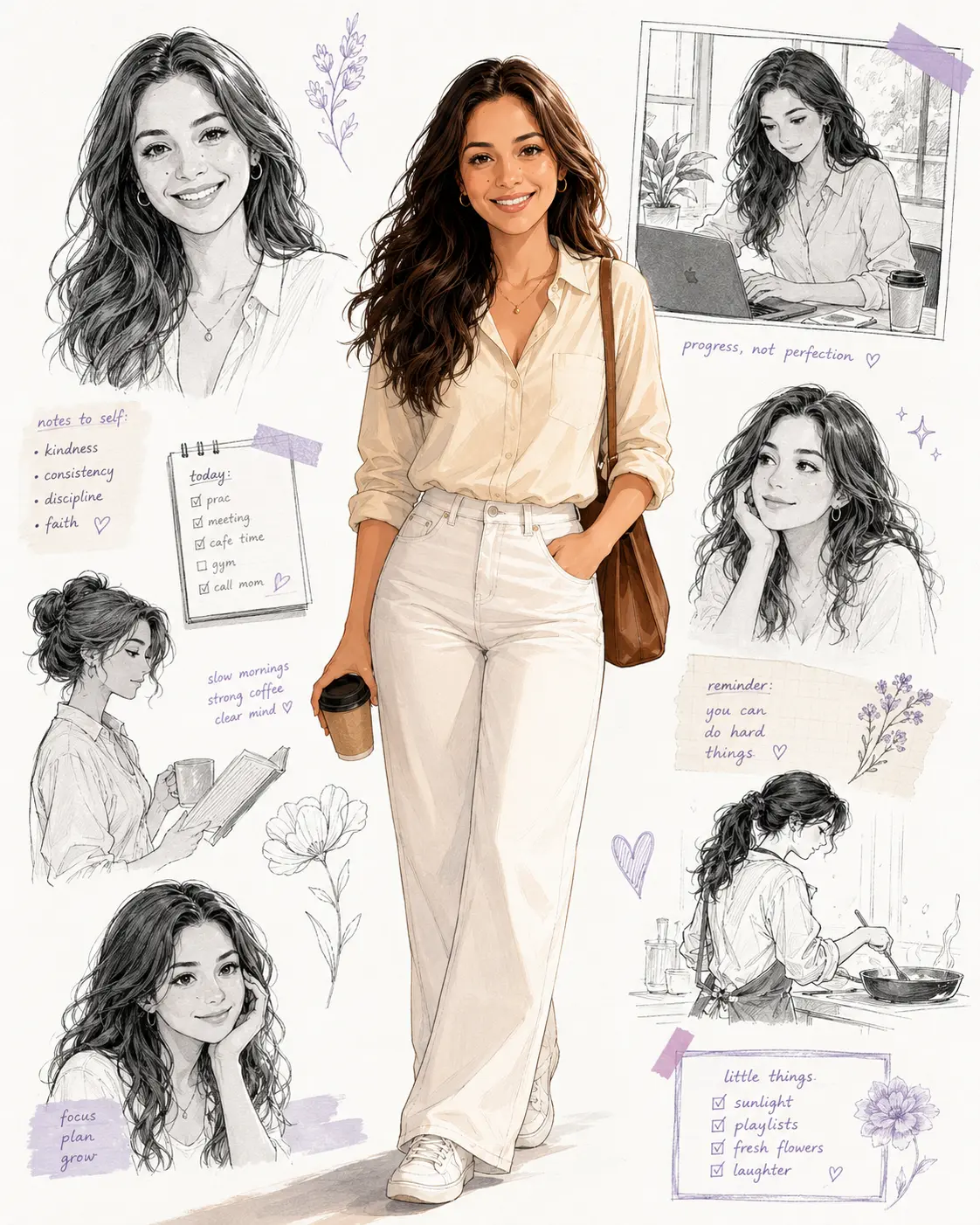 Anime Character Life Scrapbook AI image template result