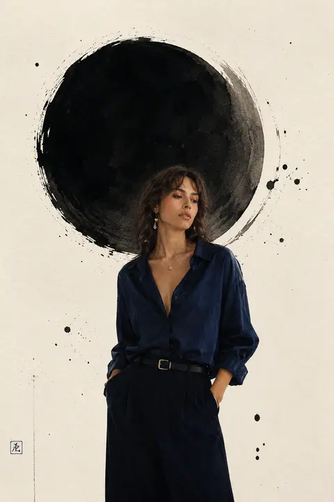 black orb conceptual fashion portrait generator preview for Black Orb Conceptual Fashion Portrait image-to-image generation