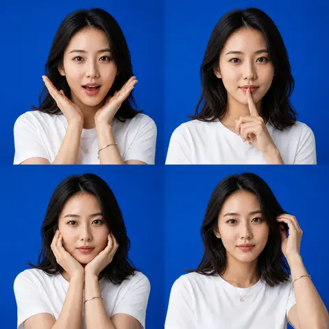 Blue Studio Expression Grid AI image template result