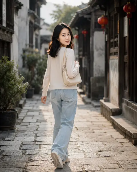 Old Town Back Glance Lifestyle AI image template result