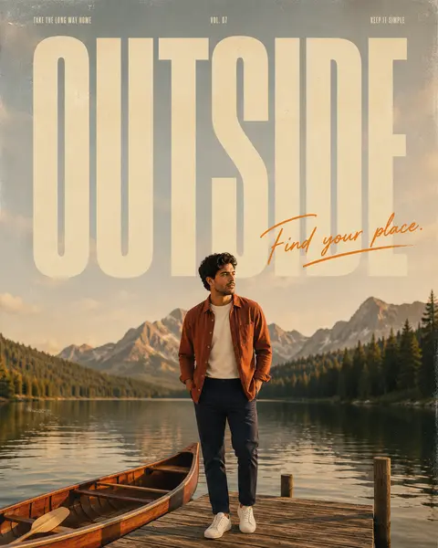 Outdoor Condensed Type Adventure Poster AI image template result