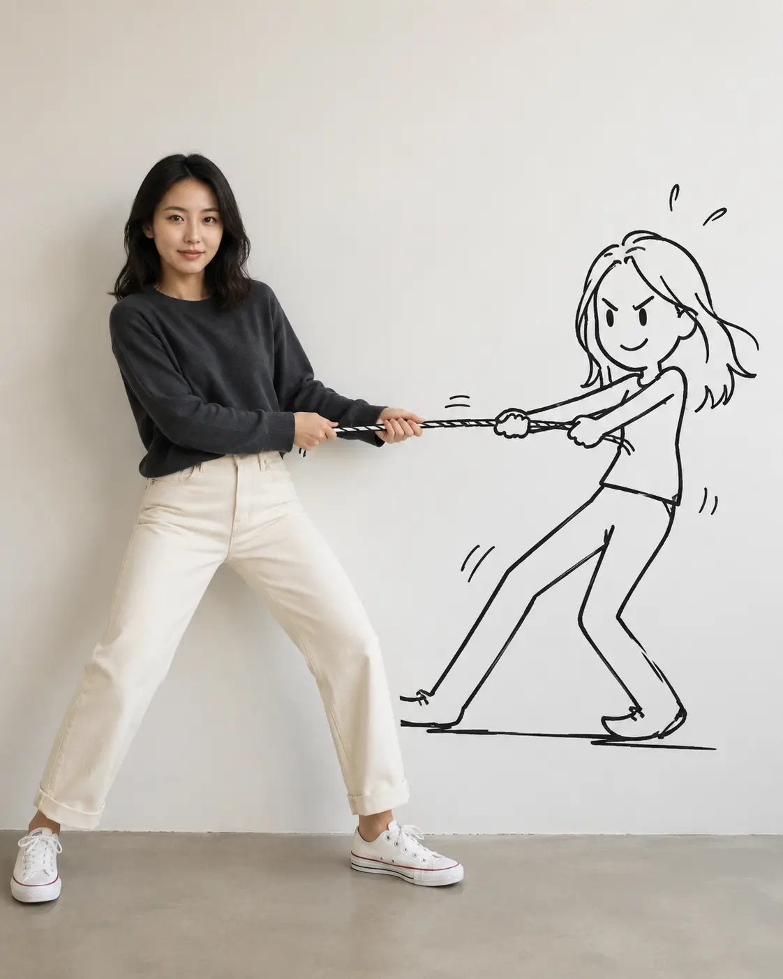 真人涂鸦影子伙伴角色模板生成效果